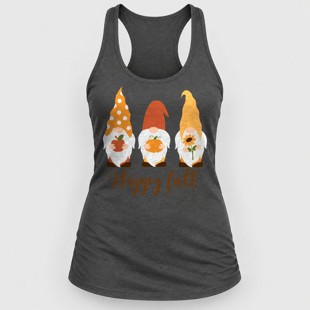 Happy Fall Gnomes Racerback Tank