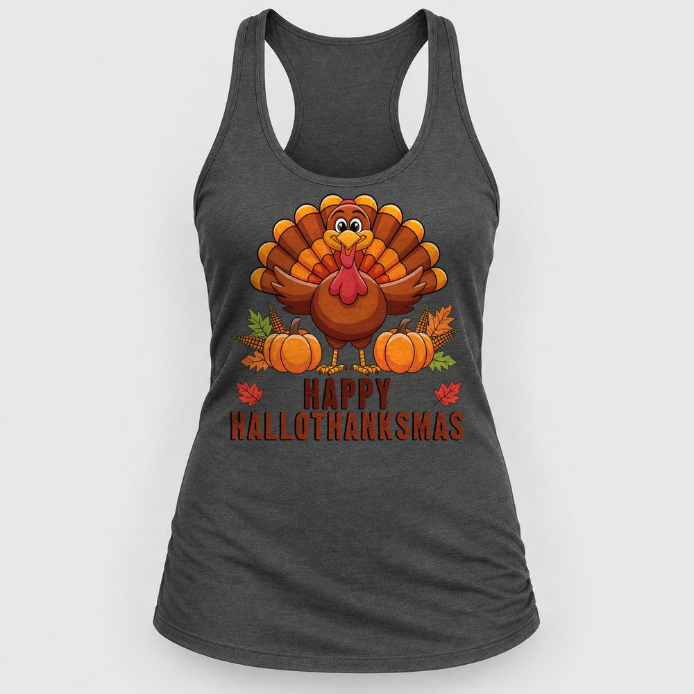 Happy Hallothanksmas Racerback Tank