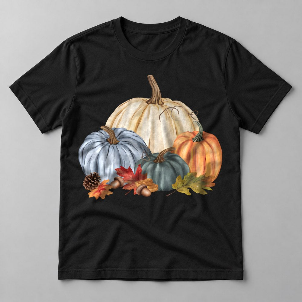 Heirloom Pumpkins pressed on a Black tee