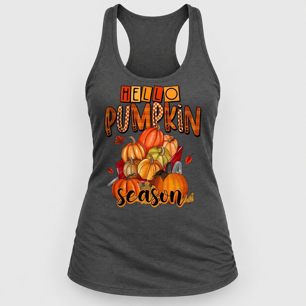 Hello Pumpkin Wagon Racerback Tank