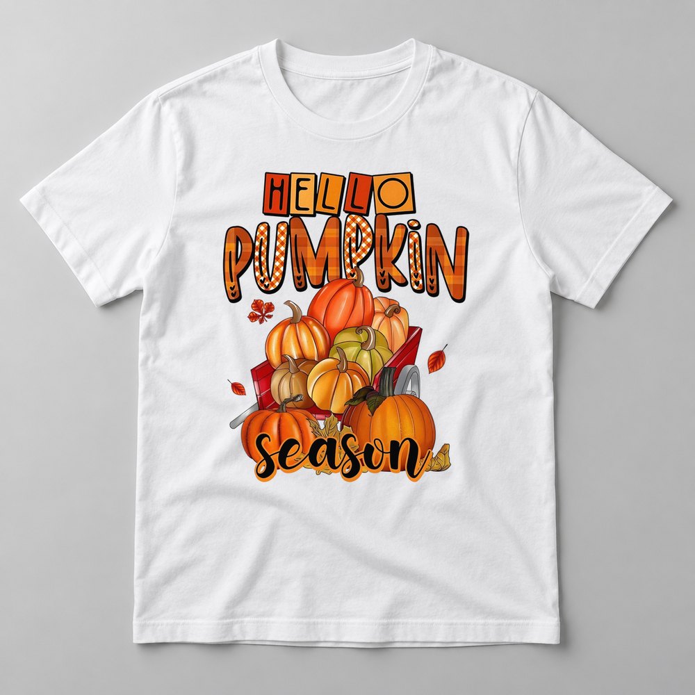 Hello Pumpkin Wagon tee in White