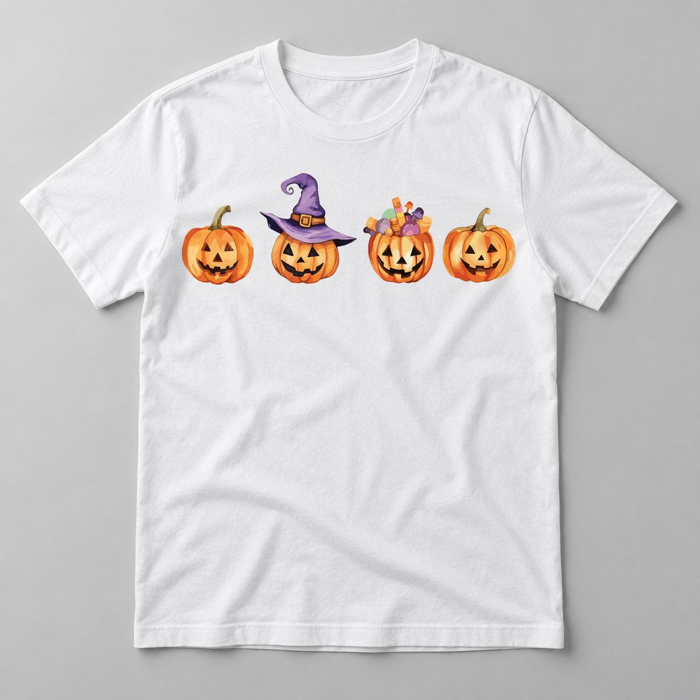 Jack-o-Lantern Row tee in White