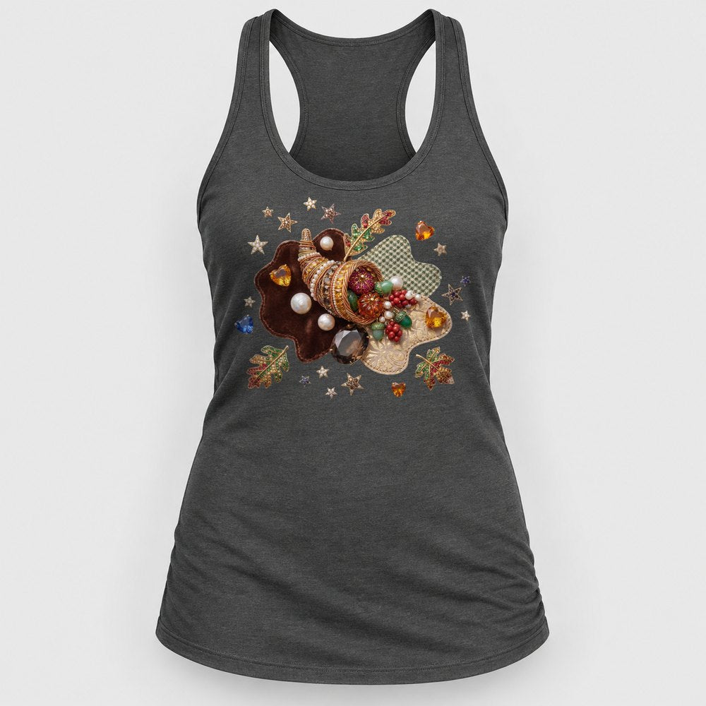 Jeweled Harvest Cornucopia Racerback Tank