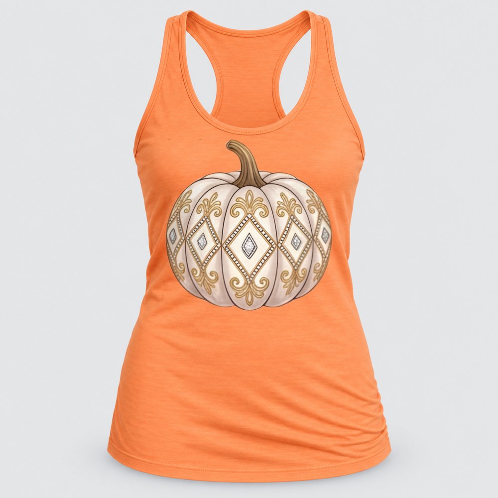 Jeweled White Pumpkin Racerback Tank