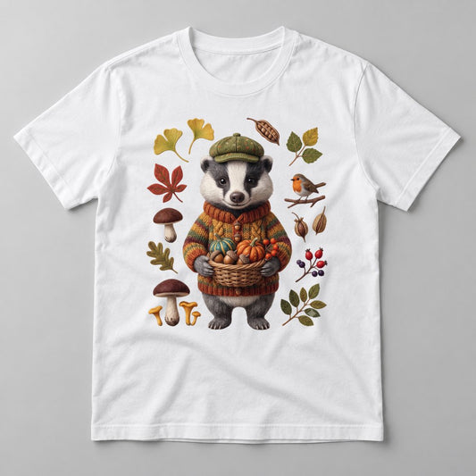 Knit Badger Harvest tee in White