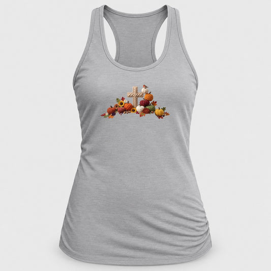 Knit Cross Harvest racerback tank in Silver