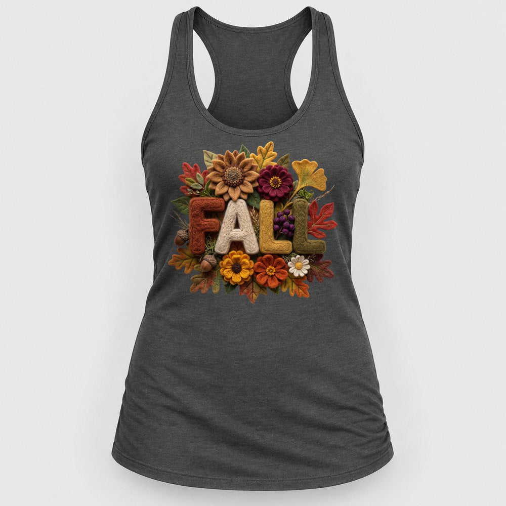 Knit Fall Sunflowers Racerback Tank