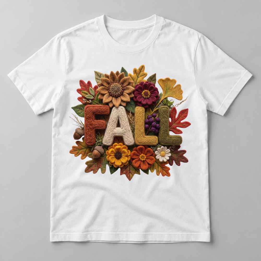 Knit Fall Sunflowers tee in White