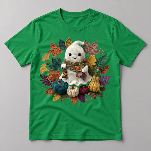 Knit Ghost Lantern tee in Kelly Green