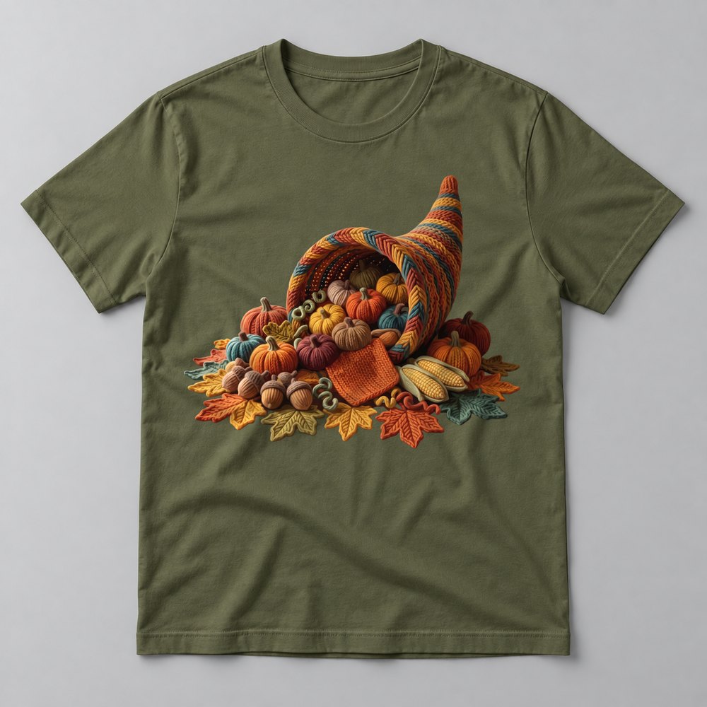 Knit Harvest Cornucopia Thanksgiving Tee