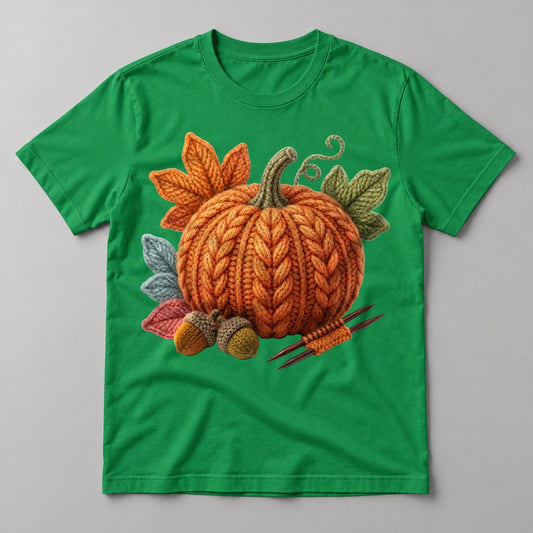 Knit Pumpkin tee in Kelly Green