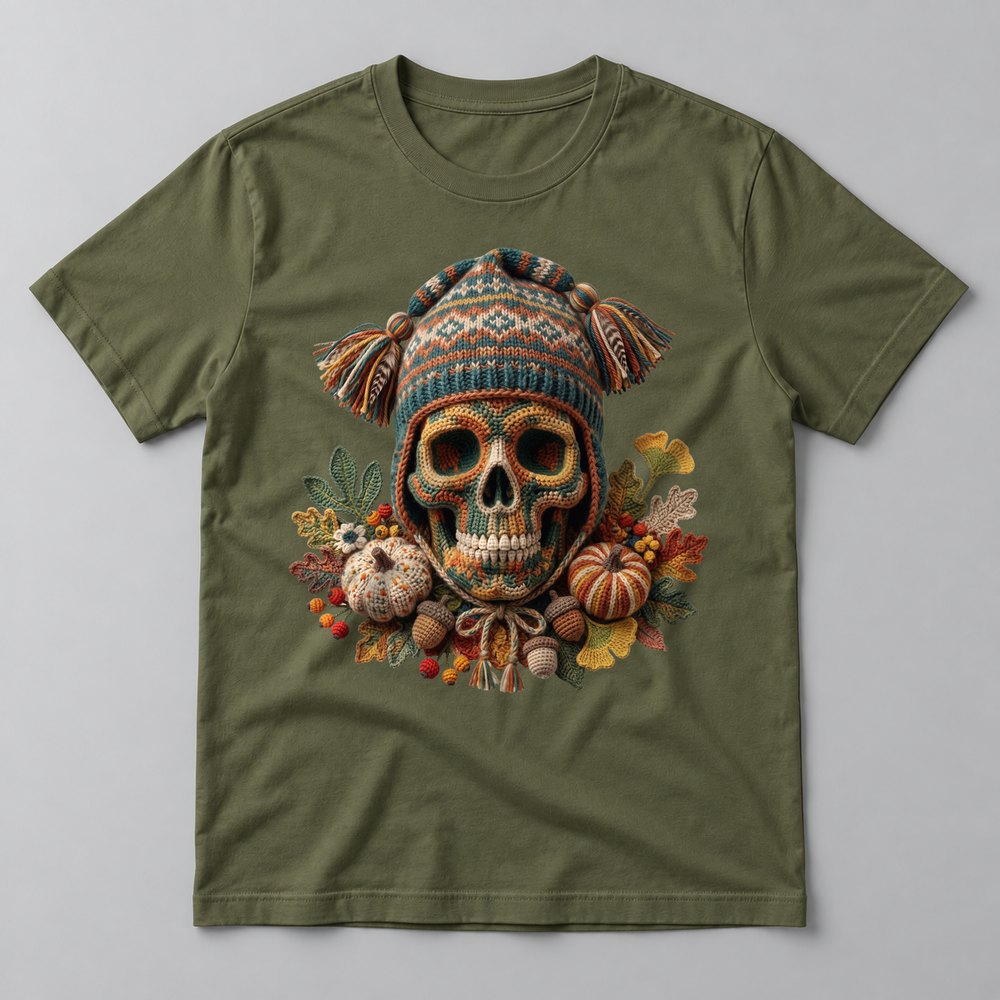 Knit Sugar Skull Halloween Tee