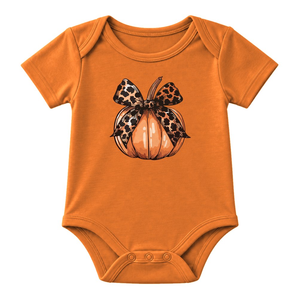 Leopard Bow Pumpkin Fall Tee