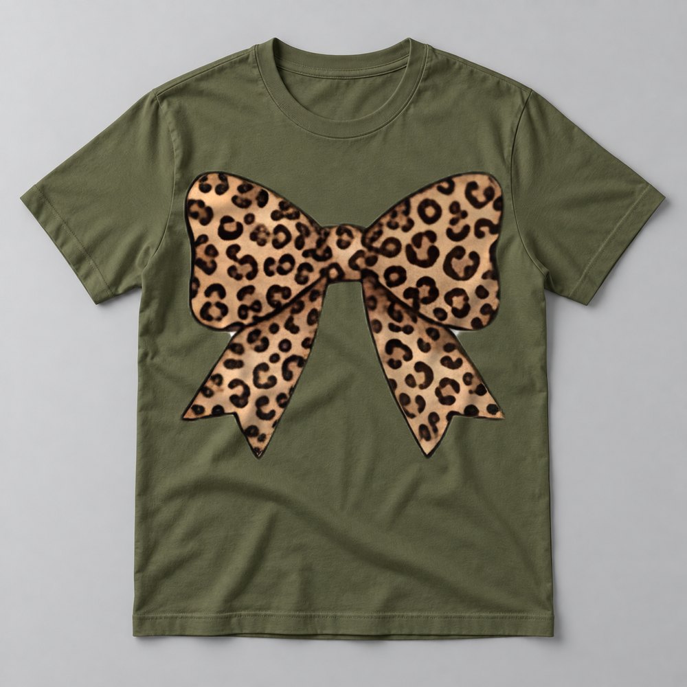 Leopard Coquette Bow Fall Tee