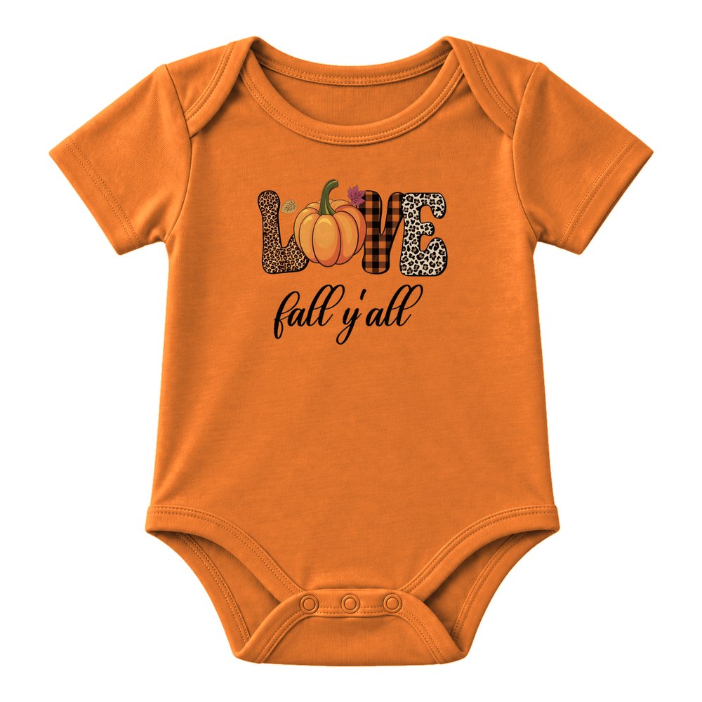 Love Fall Y'all Leopard Plaid Fall Tee