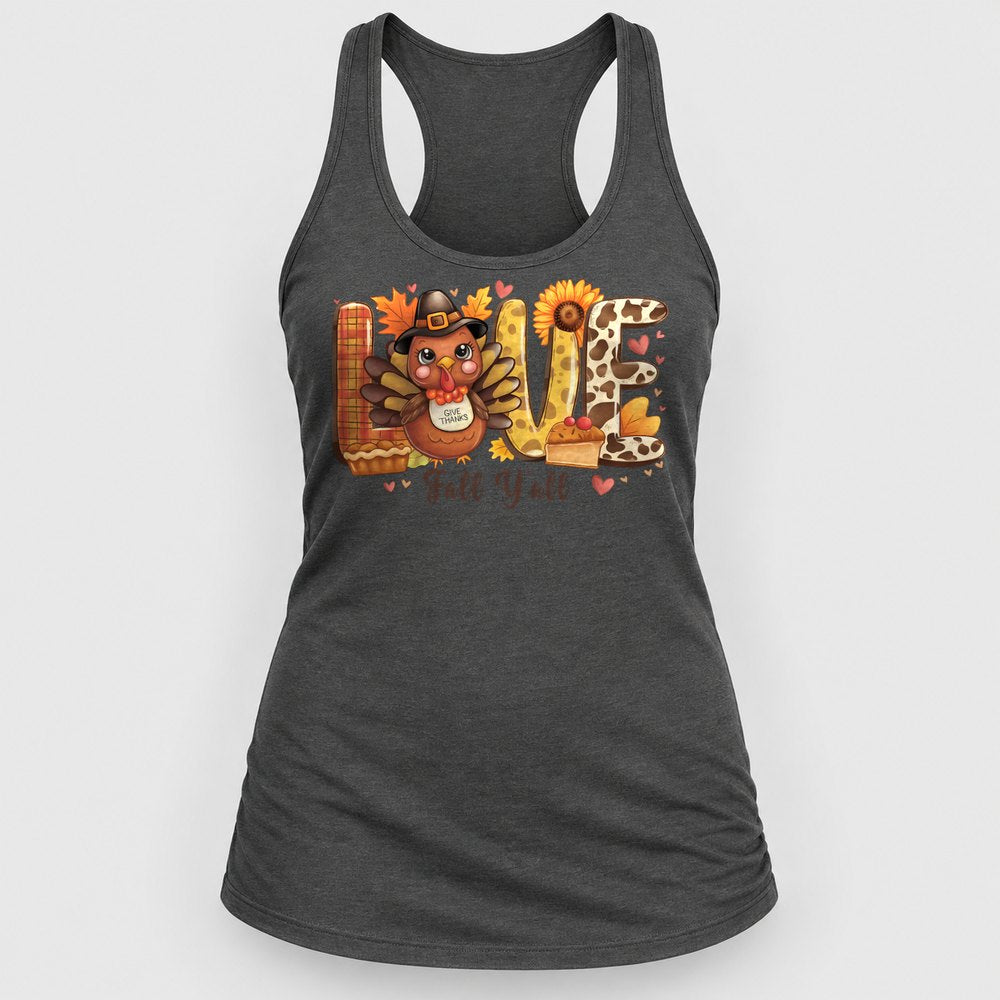Love Fall Y'all Racerback Tank