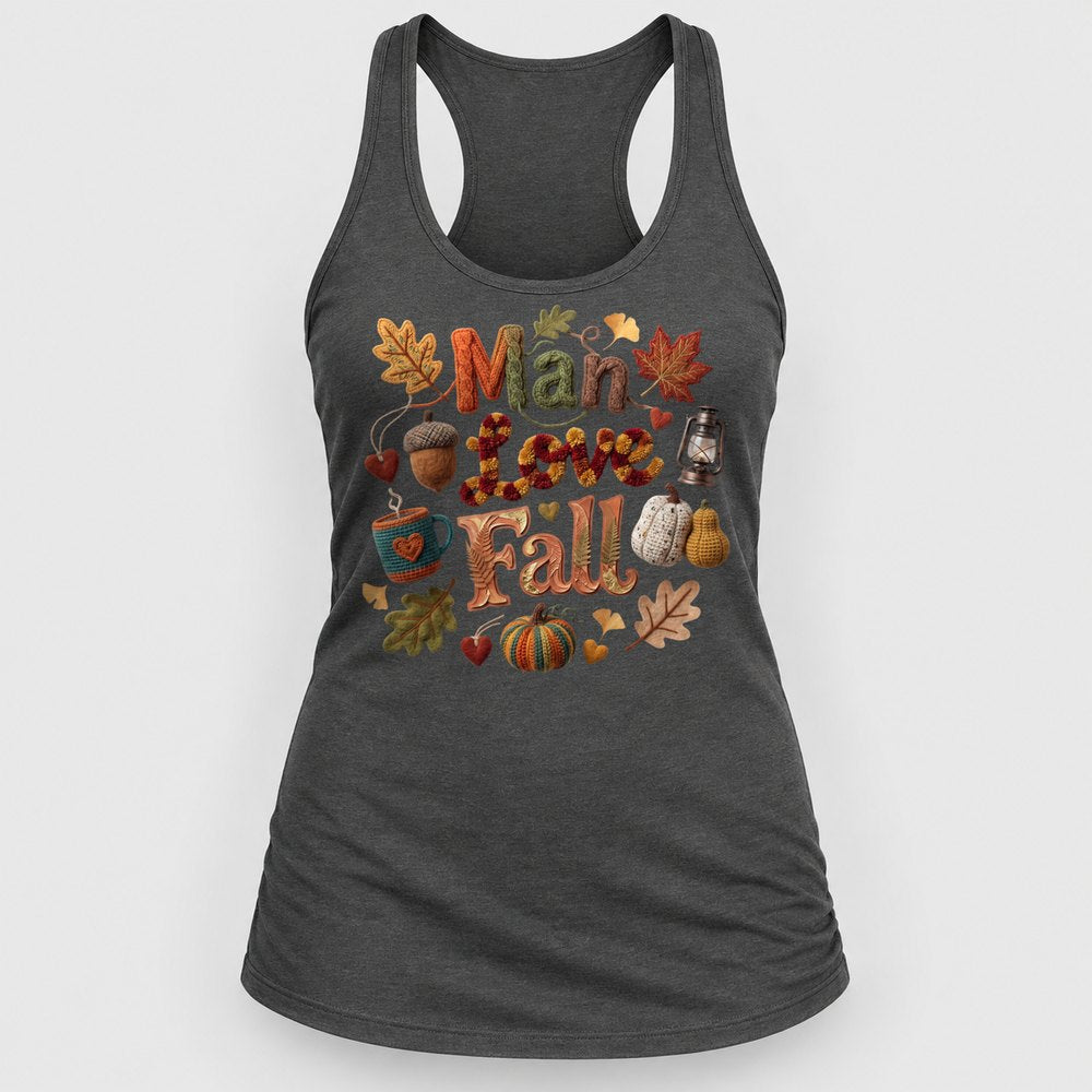 Man I Love Fall Knit Racerback Tank