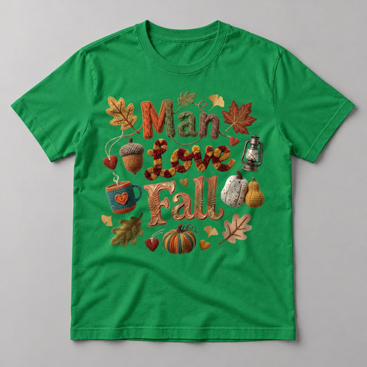 Man I Love Fall Knit tee in Kelly Green
