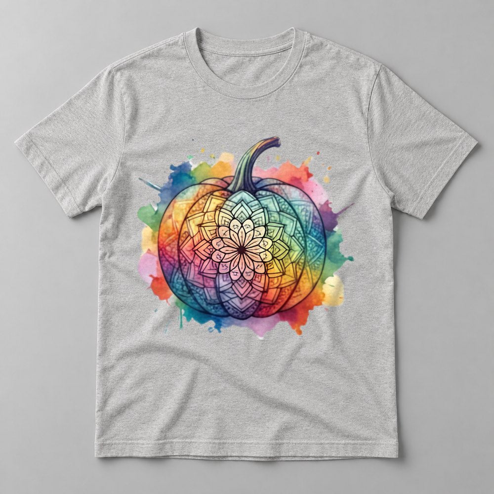 Mandala Rainbow Pumpkin Fall Tee