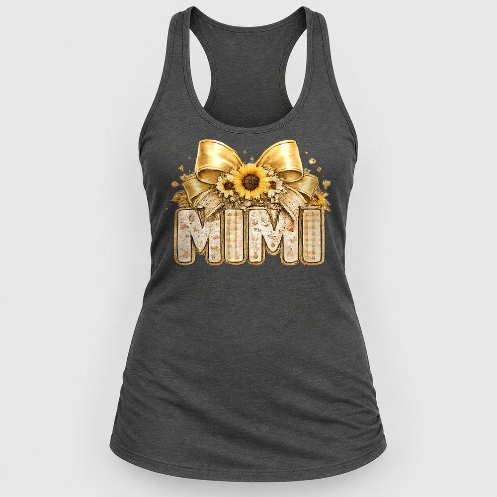 Mimi Sunflower Bow Racerback Tank