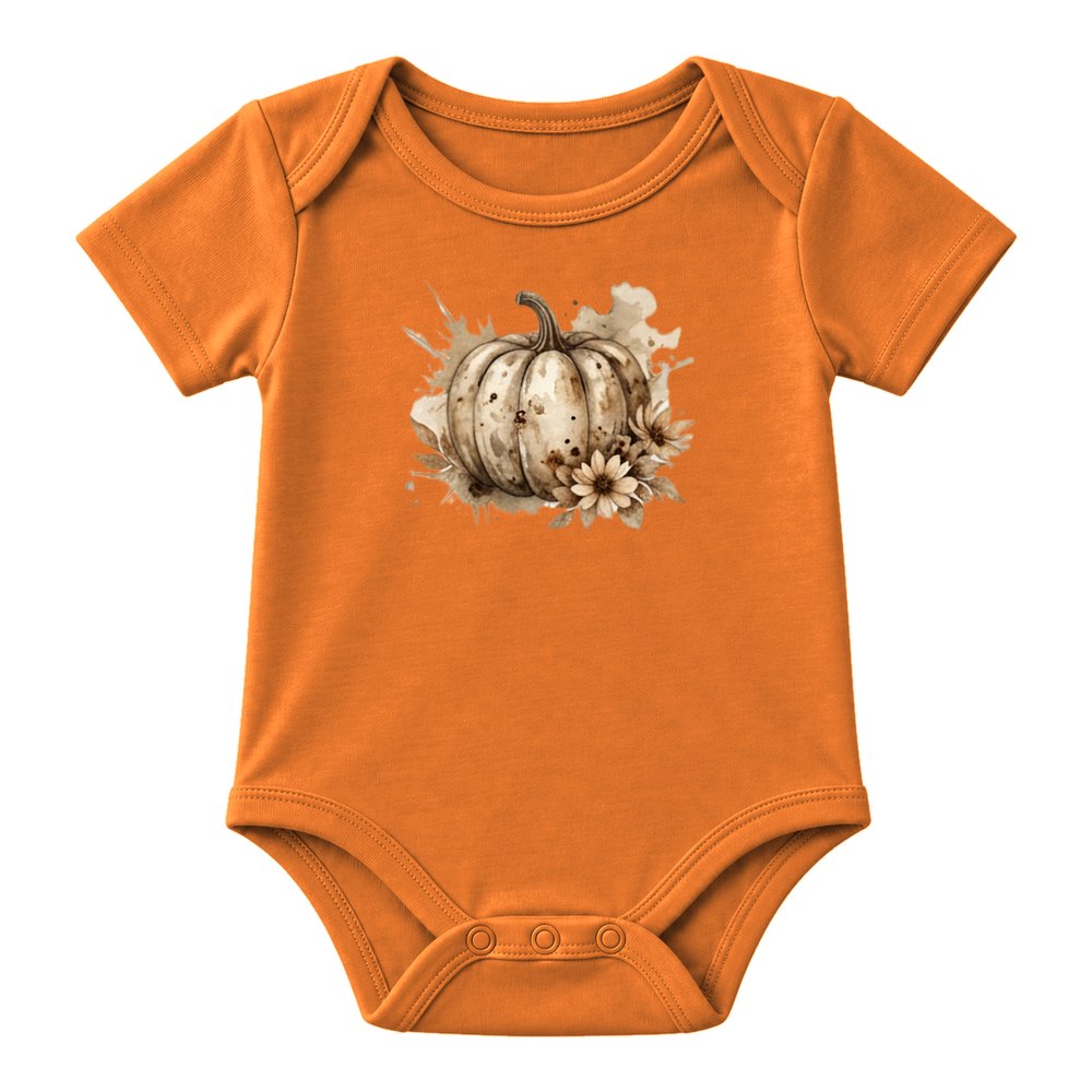 Neutral Floral Pumpkin Fall Tee