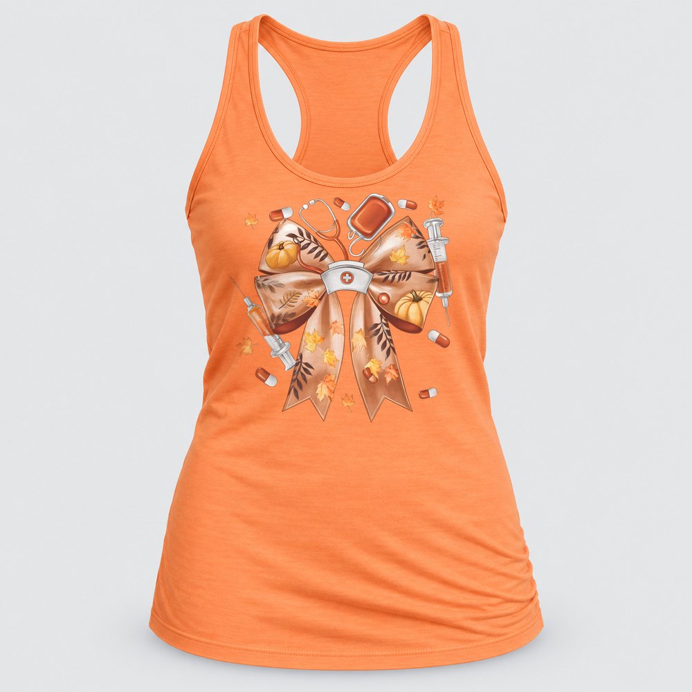 Nurse Fall Bow Racerback Tank