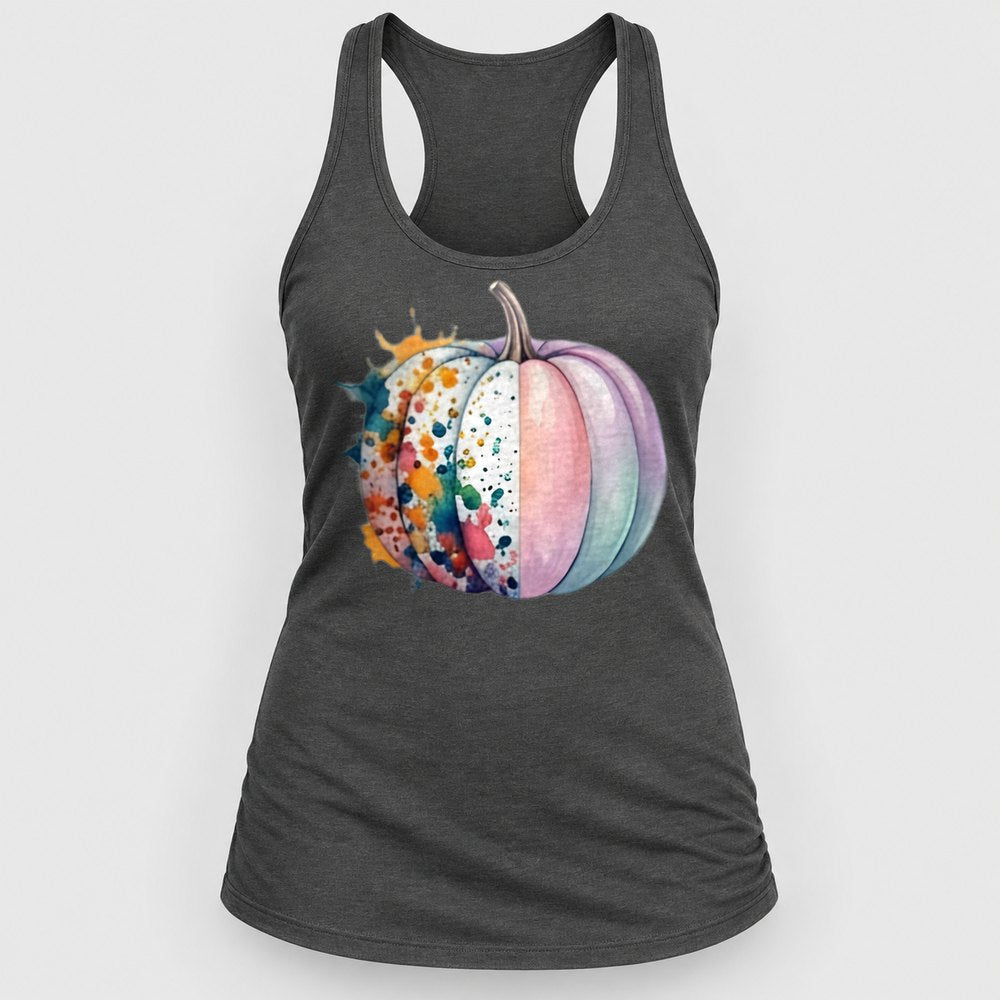Paint Splatter Pastel Pumpkin Racerback Tank