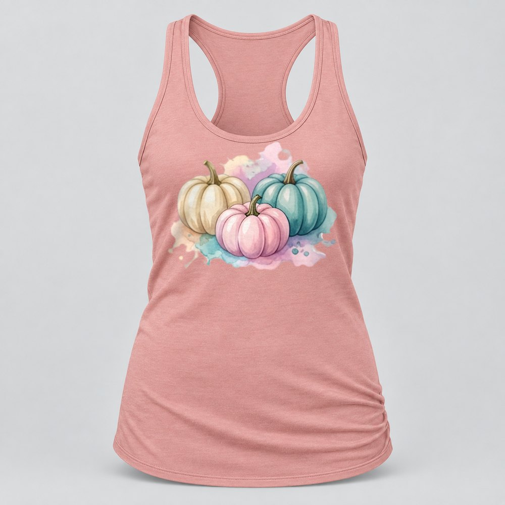 Pastel Pumpkin Trio Racerback Tank