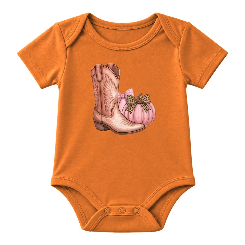 Pink Cowgirl Boot & Pumpkin Fall Tee