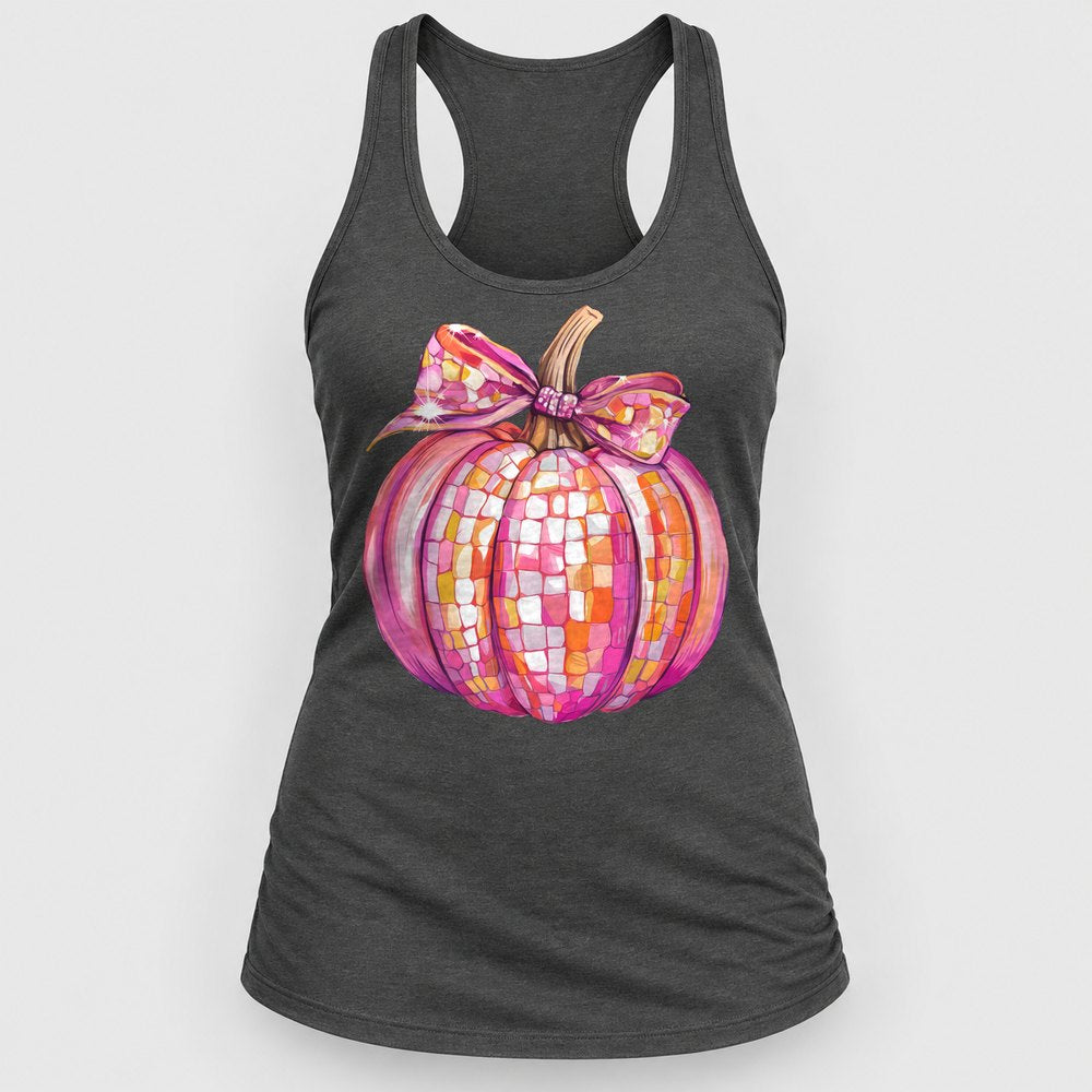 Pink Disco Pumpkin Racerback Tank