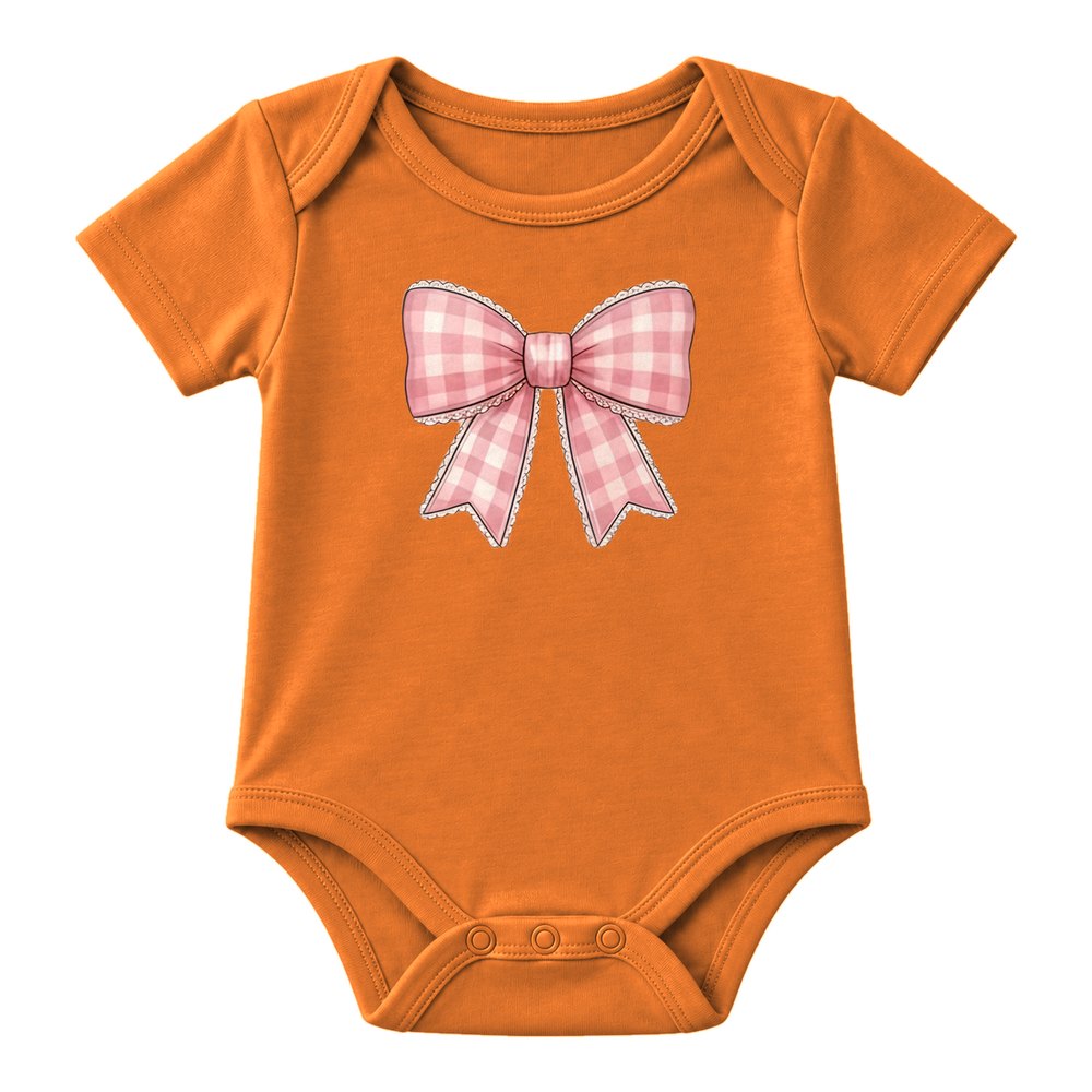 Pink Gingham Coquette Bow Fall Tee
