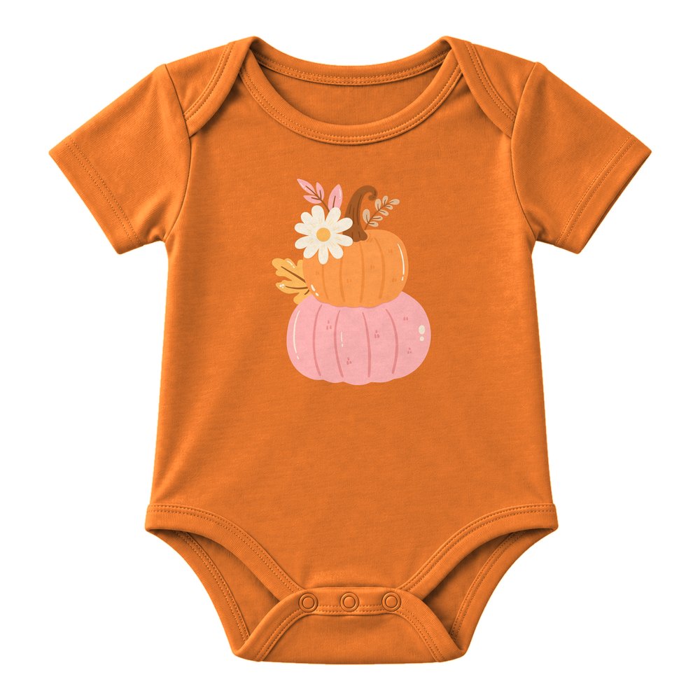 Pink Pumpkin Stack Daisy Fall Tee