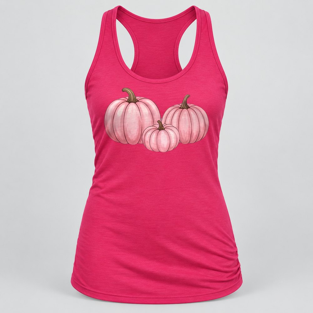 Pink Pumpkin Trio Racerback Tank