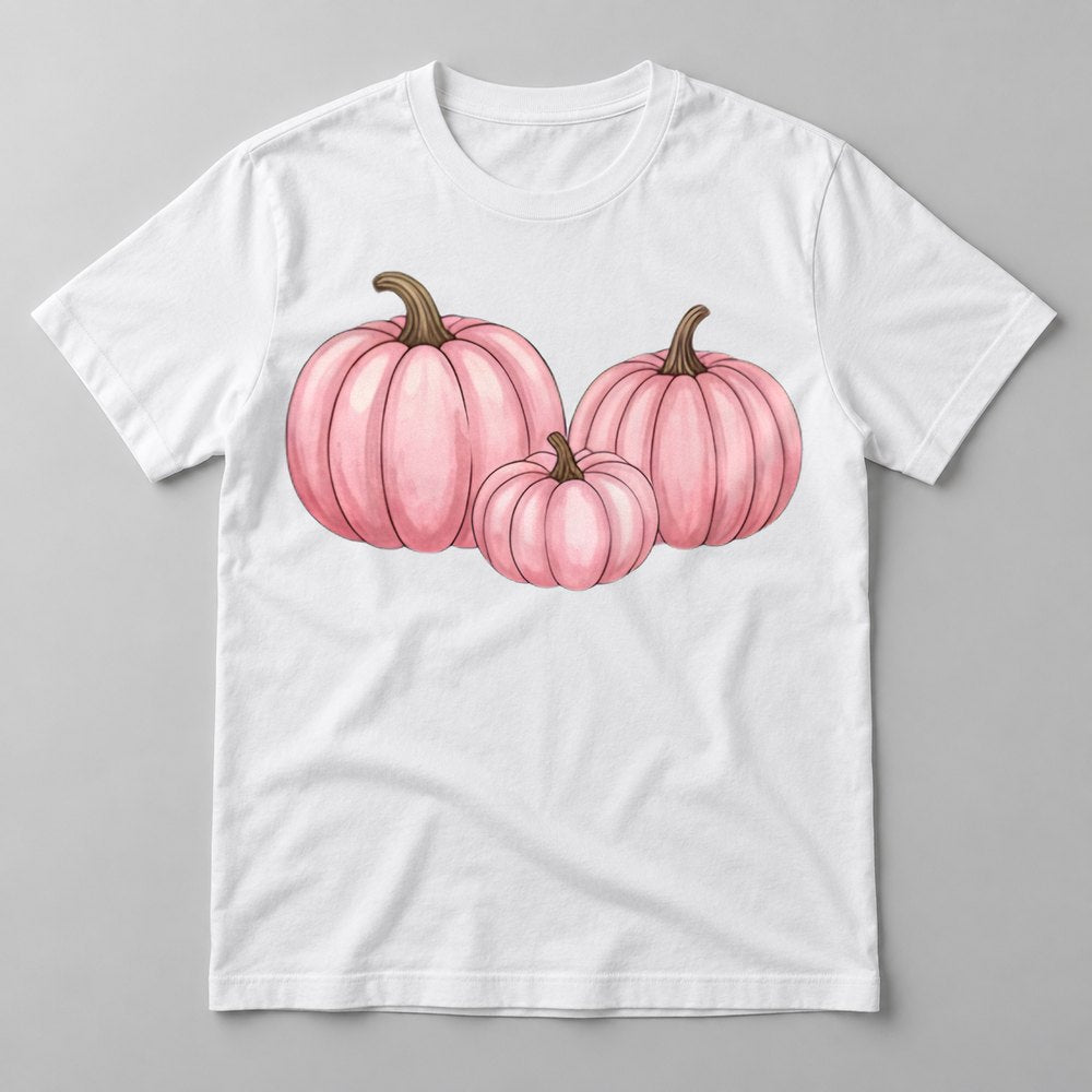 Pink Pumpkin Trio tee in White