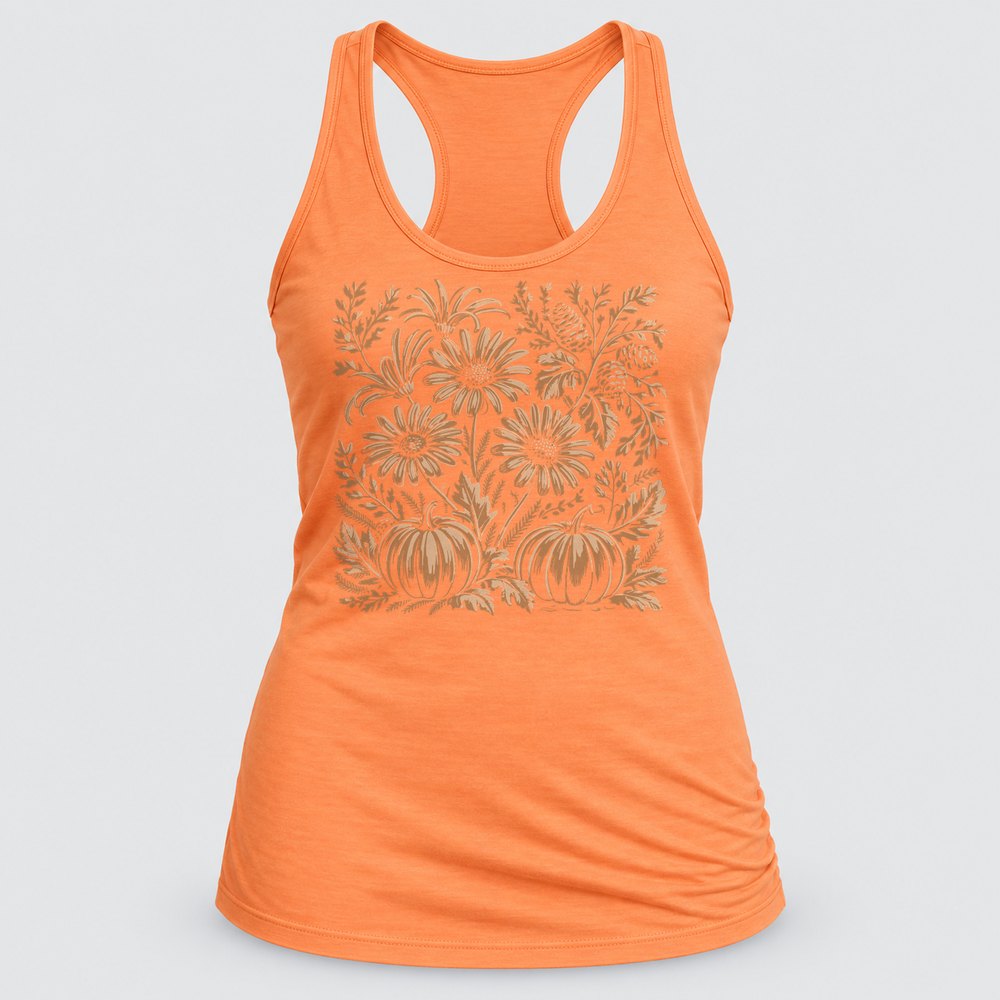 Pumpkin Lace Pattern Racerback Tank