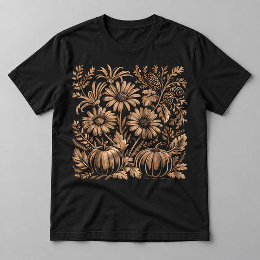 Pumpkin Lace Pattern tee in Black