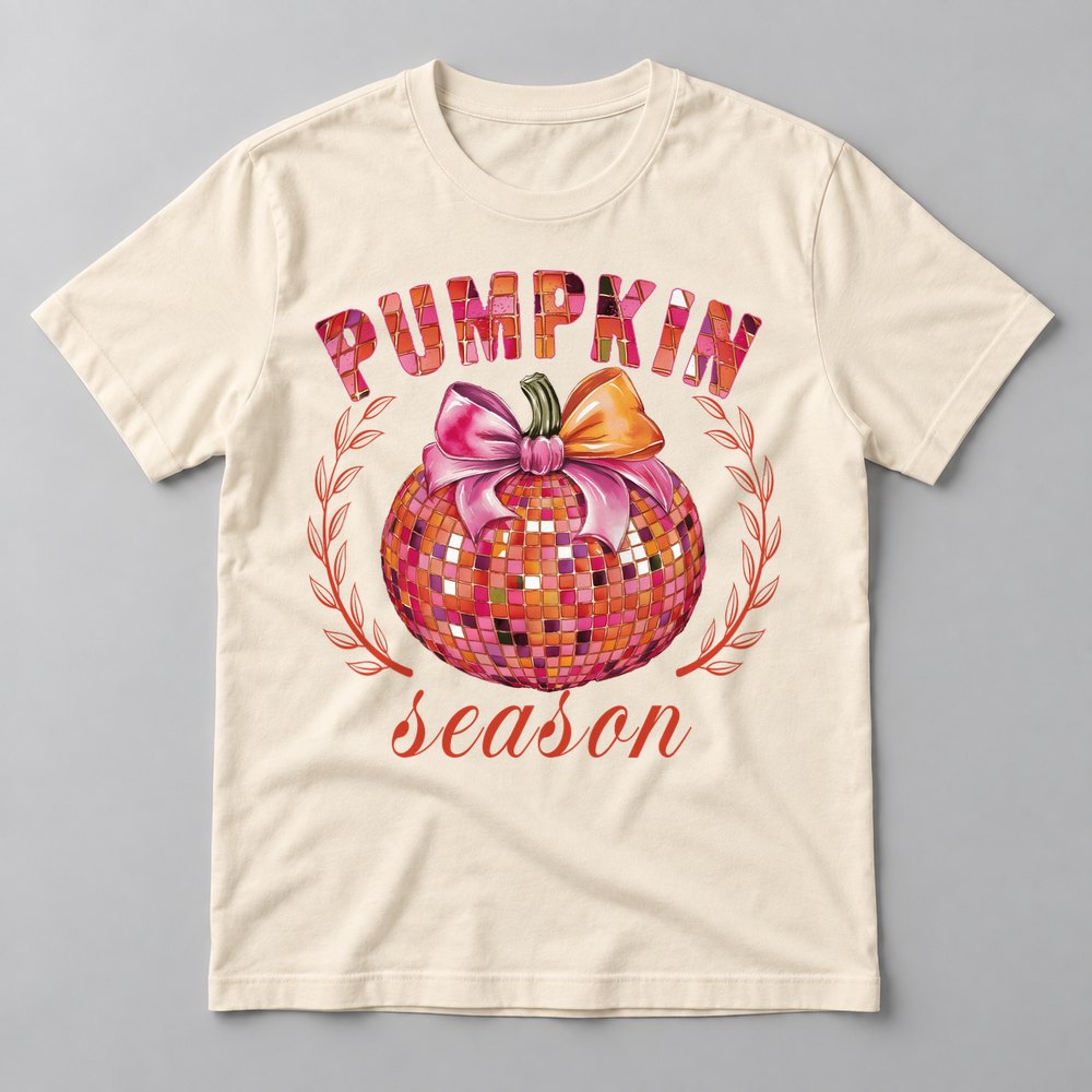 Pumpkin Season Disco tee in Natural