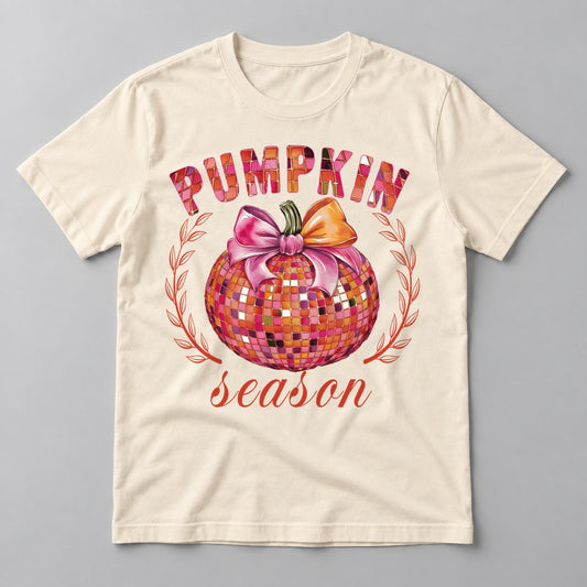 Pumpkin Season Disco tee in Natural