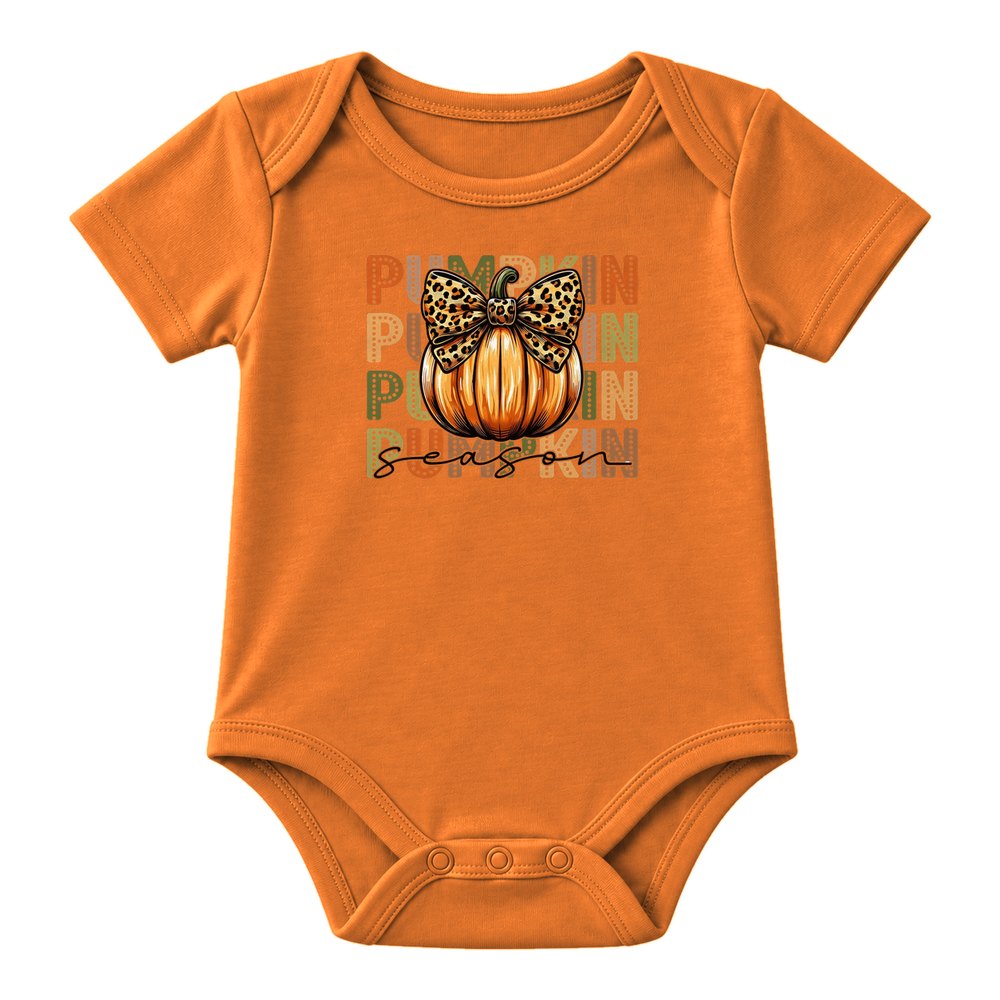 Pumpkin Season Leopard Bow Fall Tee