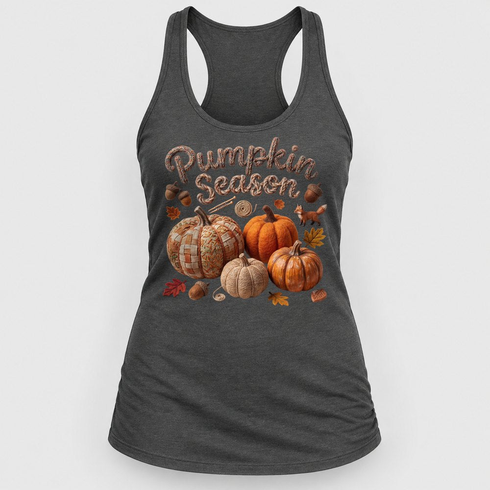 Pumpkin Season Patchwork Racerback Tank