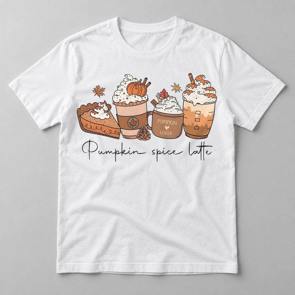 Pumpkin Spice Latte Trio tee in White