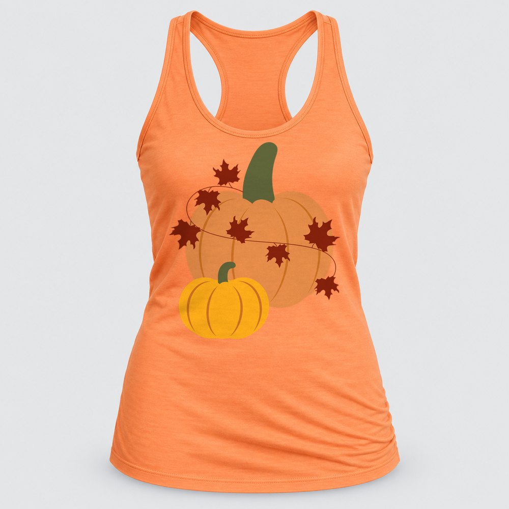 Pumpkins & Maple Leaves Racerback Tank