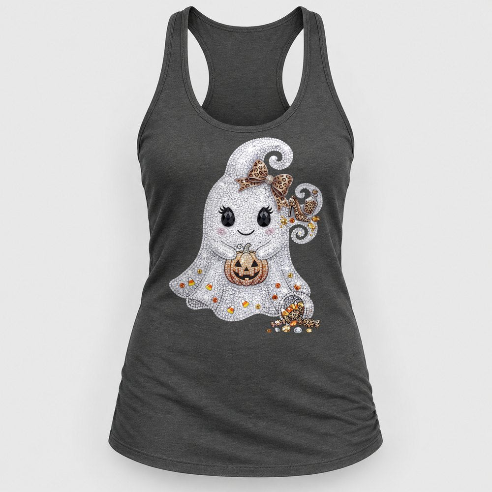 Rhinestone Ghost Girl Racerback Tank