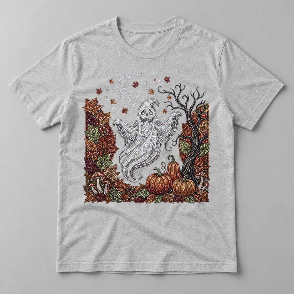 Rhinestone Ghost Woods Halloween Tee