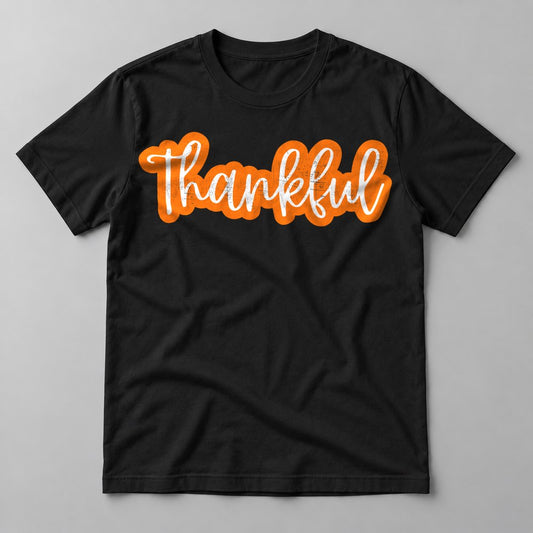 Thankful Script tee in Black
