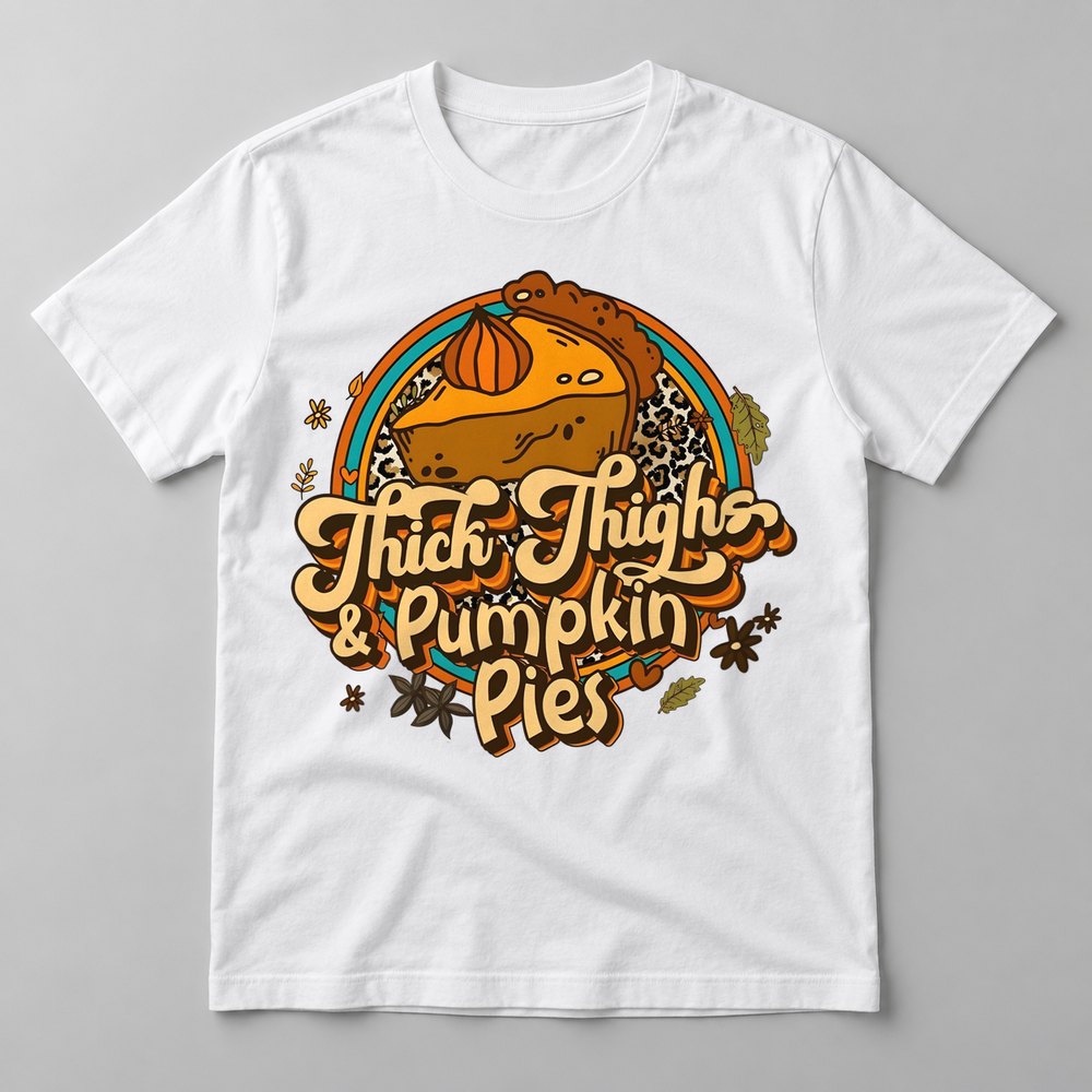 Thick Thighs & Pumpkin Pies tee in White
