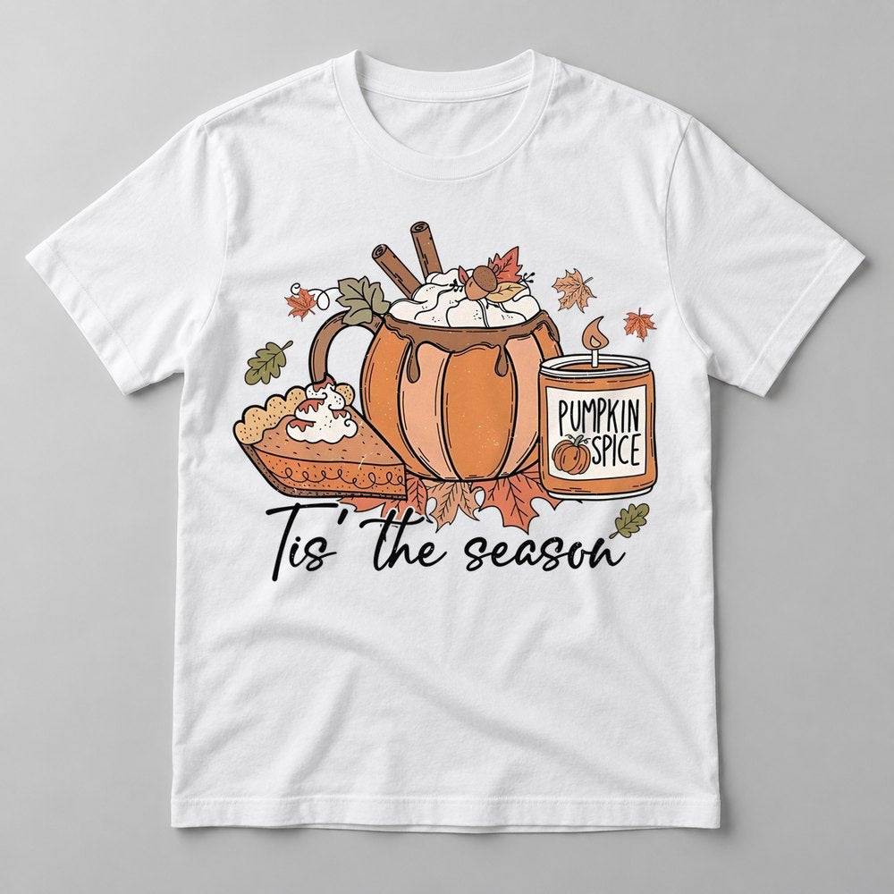 Tis the Season Pumpkin Spice tee in White