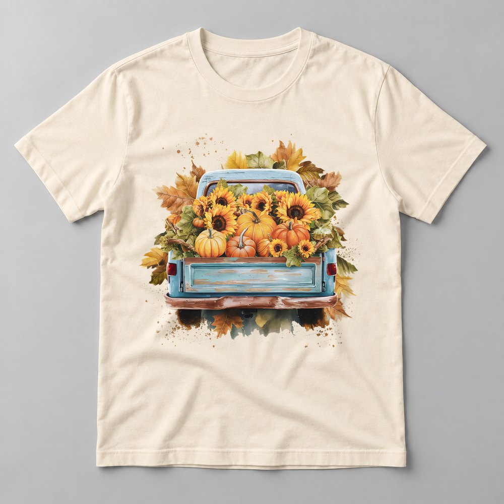 Vintage Harvest Truck tee in Natural
