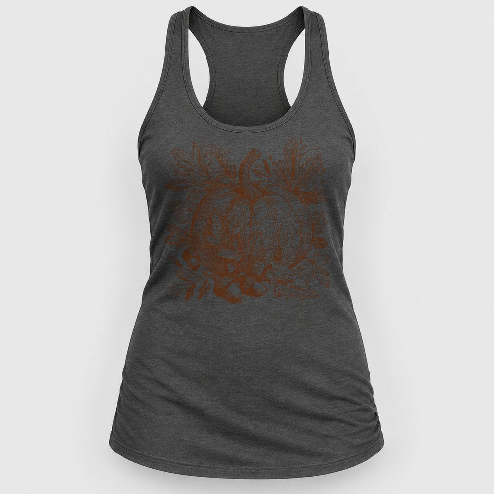 Vintage Sketch Pumpkin Racerback Tank
