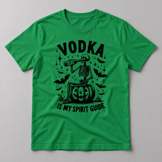 Vodka Is My Spirit Guide tee in Kelly Green